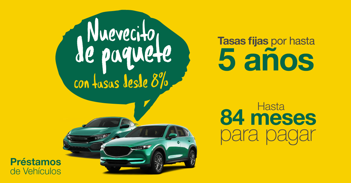 Adquiere un vehículo nuevecito de paquete con tasas desde 8%