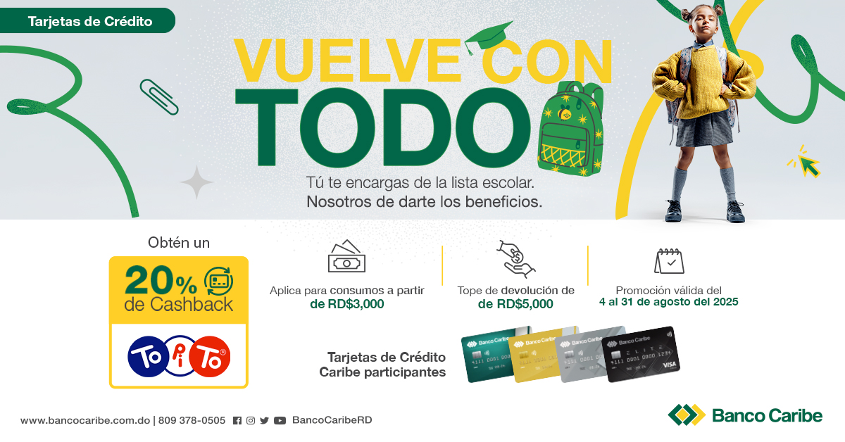 Vuelve con todo, 20% de cashback en Topito