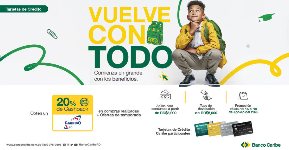 Vuelve con todo, 20% de cashback en Garrido