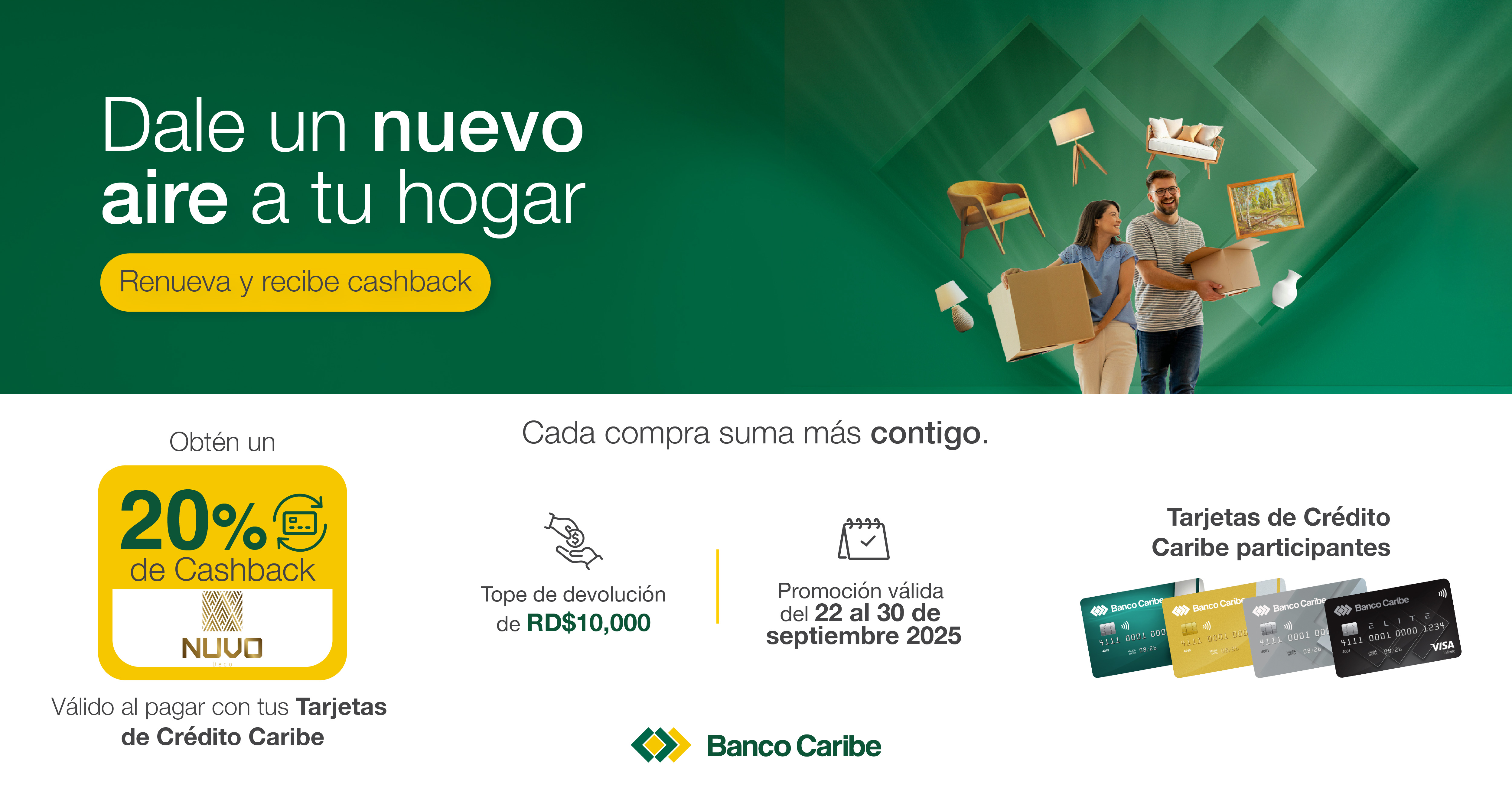 Dale un nuevo aire a tu hogar, 20% de cashback en Nuvo