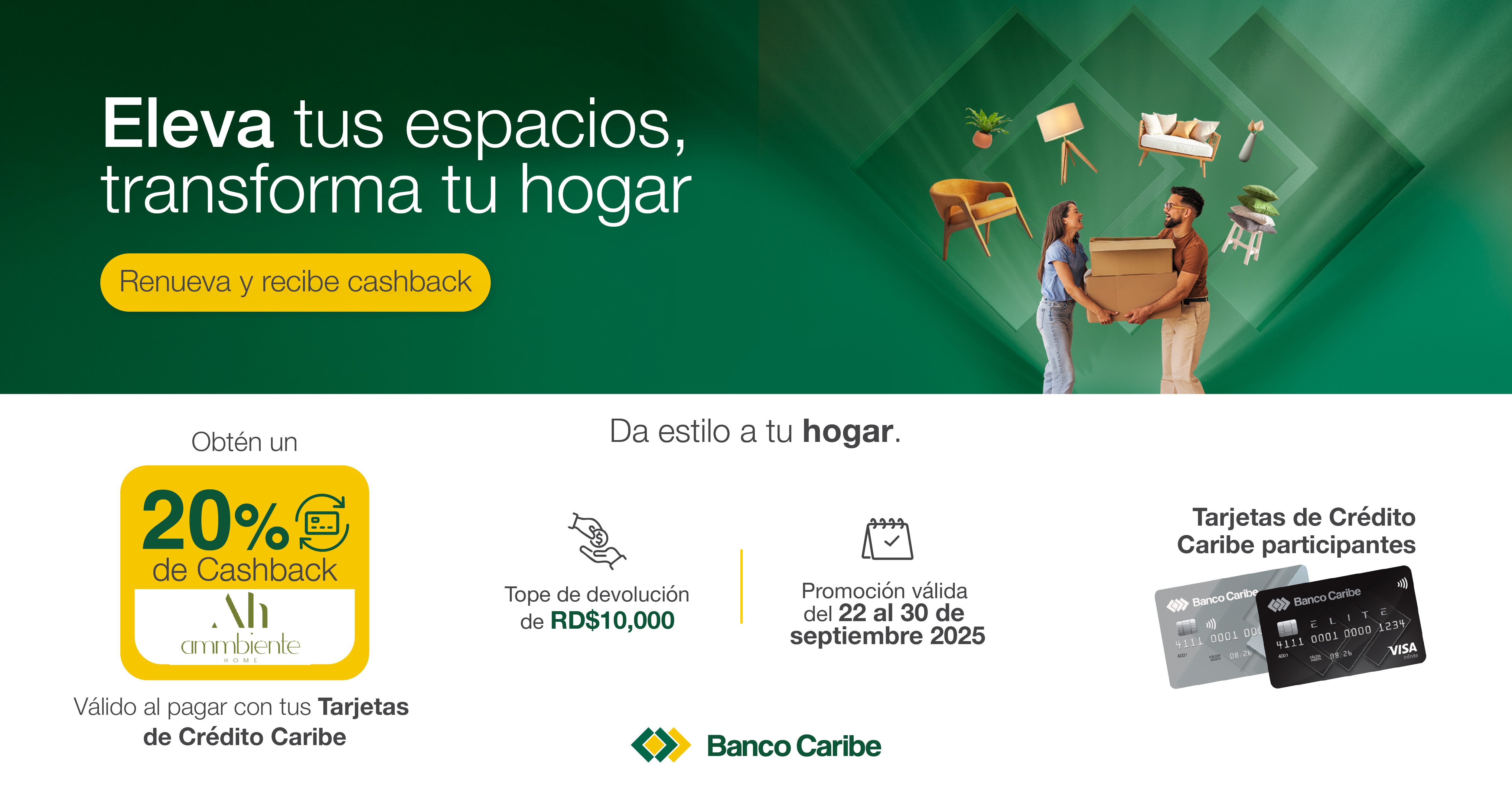 Eleva tus espacios, transforma tu hogar: 20% de cashback en Ammbiente