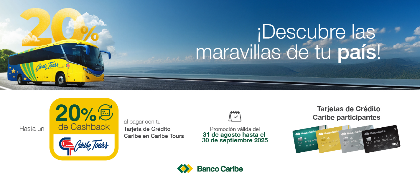 Descubre las maravillas de tu país, 20% de cashback en Caribe tours