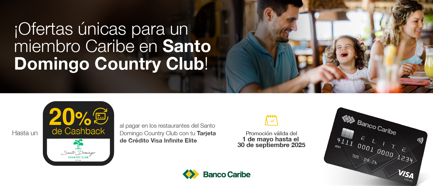 Ofertas para un miembro Caribe, 20% de cashback en Santo Domingo Country Club