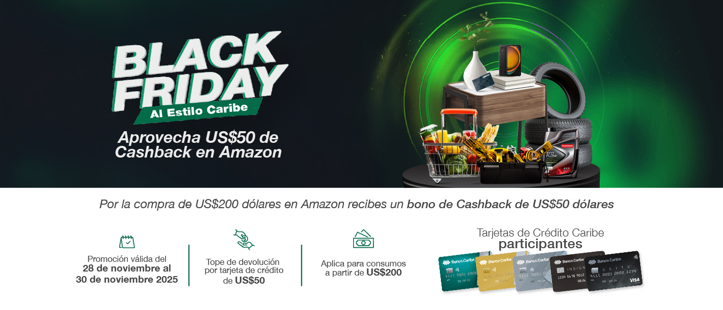 Black Friday al estilo Caribe, aprovecha US$50 de cashback en Amazon