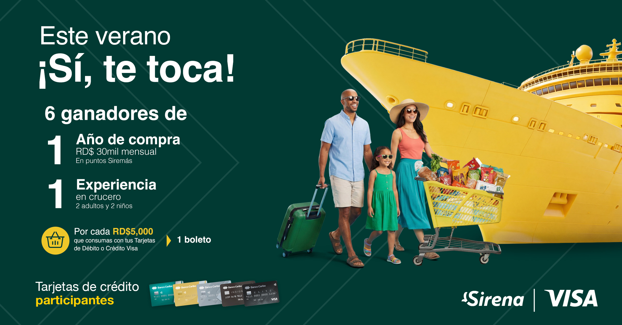 Compra y gana con tus tarjetas Visa en Sirena
